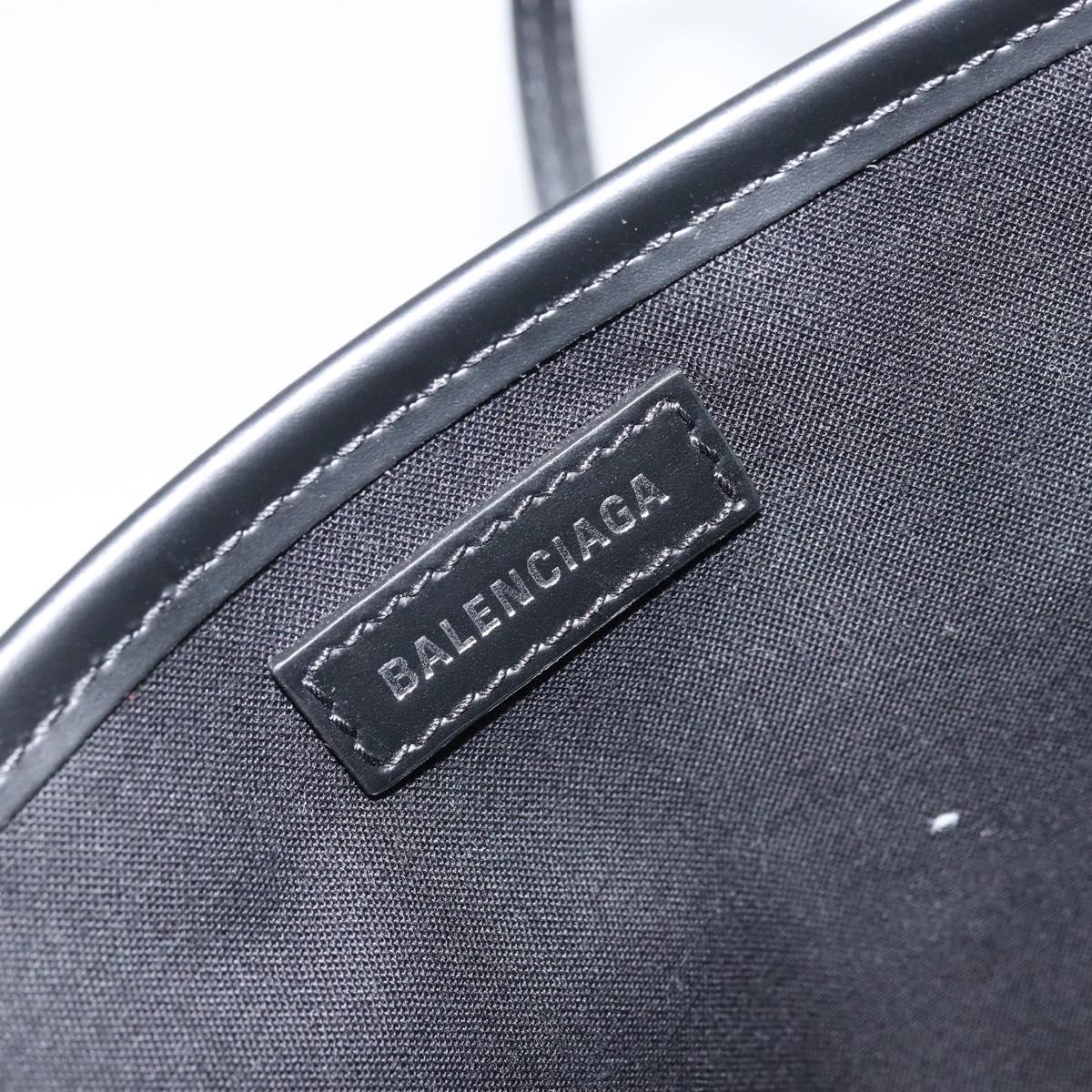 BALENCIAGA Cabas XS Tote Bag Canvas 2way Black Silver 390346 Auth SW2262SAM