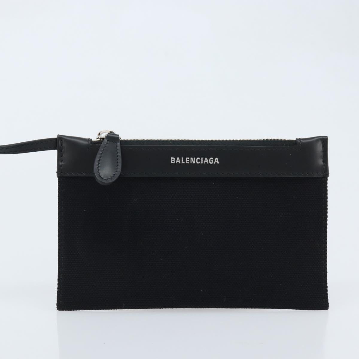 BALENCIAGA Cabas XS Tote Bag Canvas 2way Black Silver 390346 Auth SW2262SAM