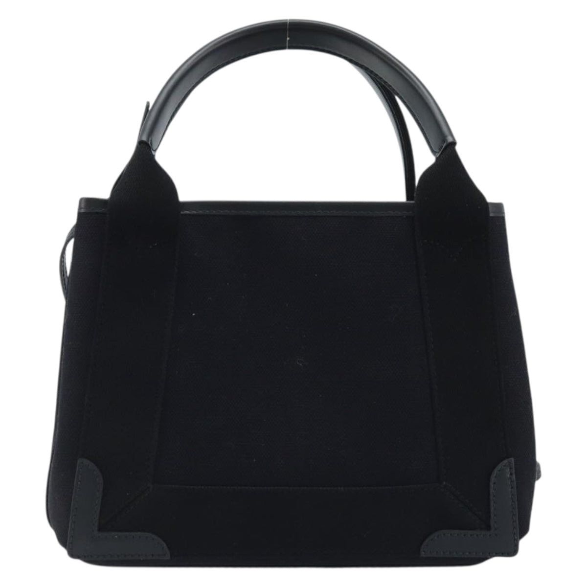 BALENCIAGA Cabas XS Tote Bag Canvas 2way Black Silver 390346 Auth SW2262SAM