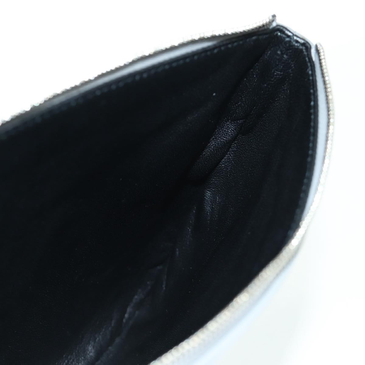 BALENCIAGA Clutch Bag Leather Silver Auth SW2267M