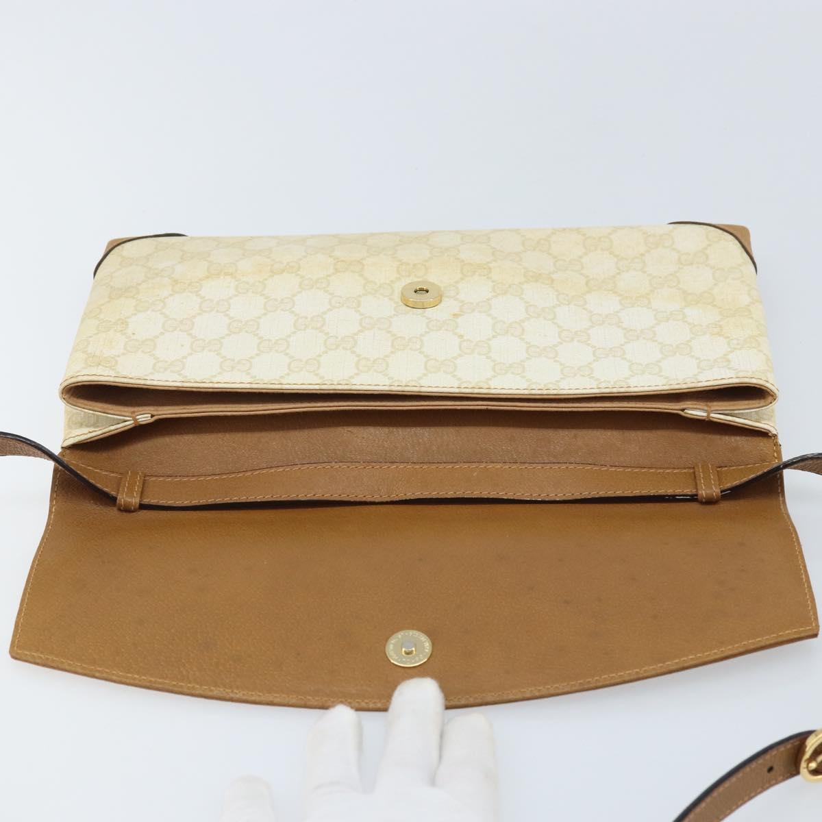 GUCCI GG Supreme Shoulder Bag PVC Ivory Gold 56 02 504 Auth SW2273