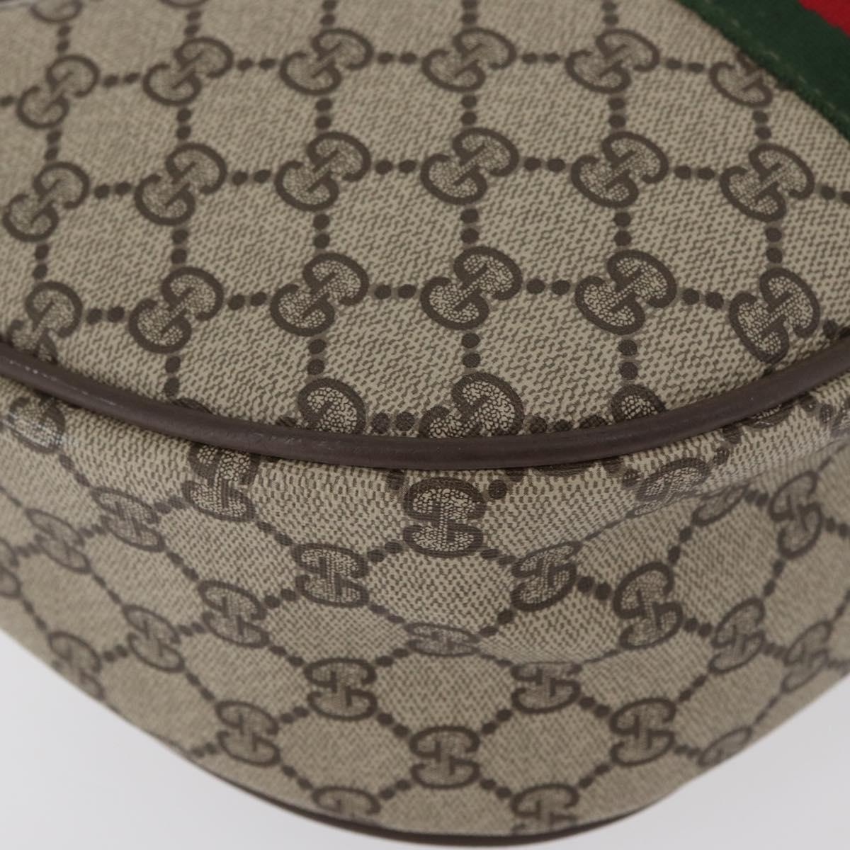 GUCCI GG Supreme Web Sherry Line Bag PVC Beige Gold 10 01 3840 Auth SW2275