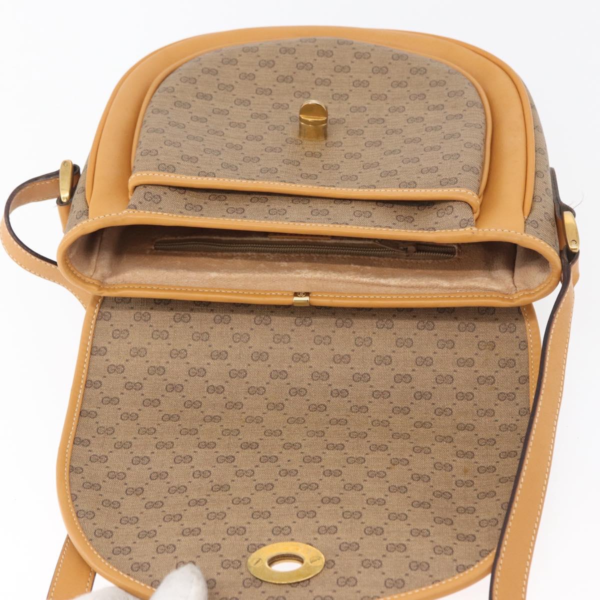 GUCCI Micro GG Supreme Shoulder Bag PVC Beige Gold 001 084 0259 Auth SW2278