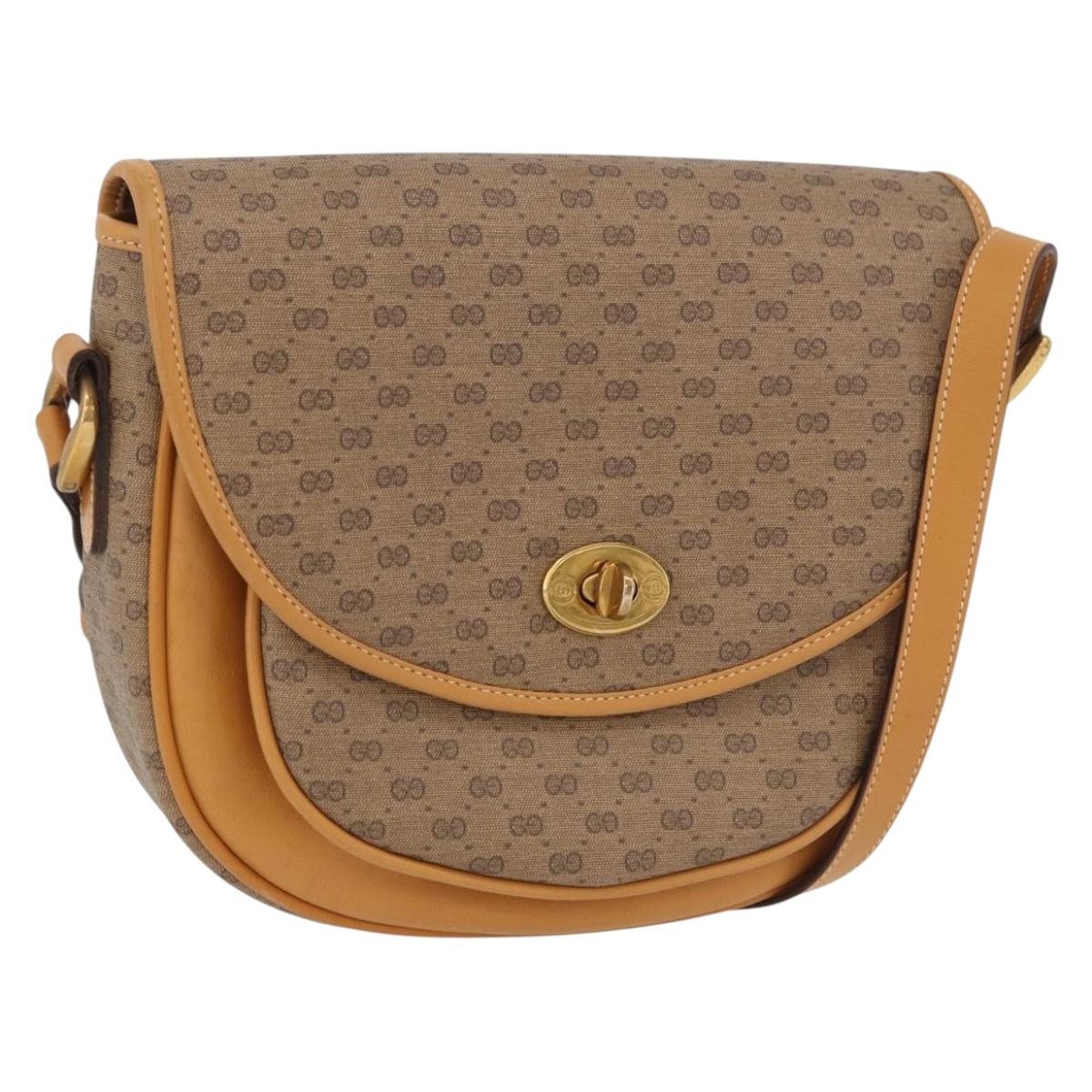 GUCCI Micro GG Supreme Shoulder Bag PVC Beige Gold 001 084 0259 Auth SW2278