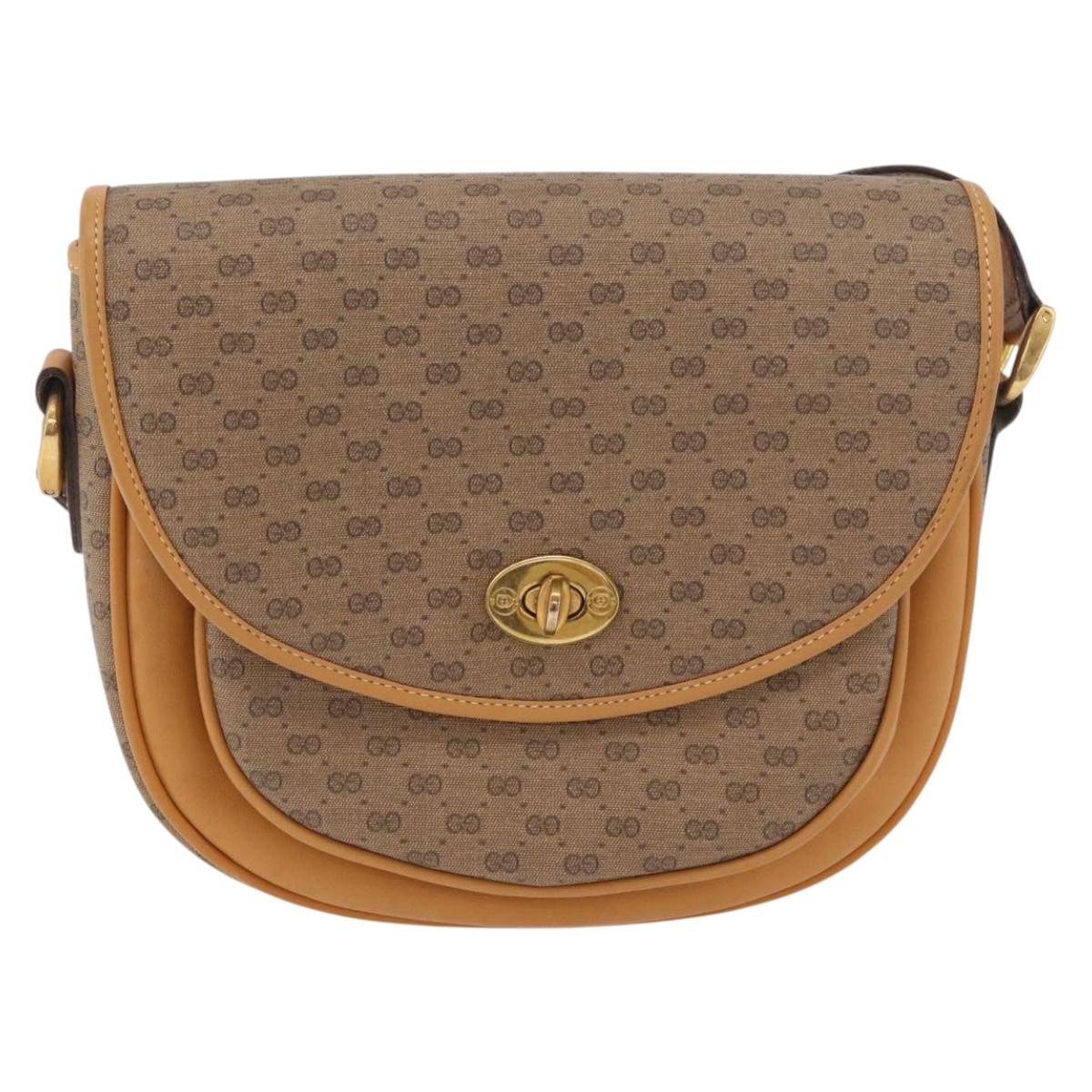GUCCI Micro GG Supreme Shoulder Bag PVC Beige Gold 001 084 0259 Auth SW2278