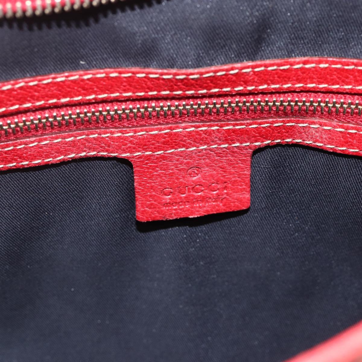 GUCCI GG Canvas Sherry Line Shoulder Bag Navy Gold Red 144388 Auth SW2281A