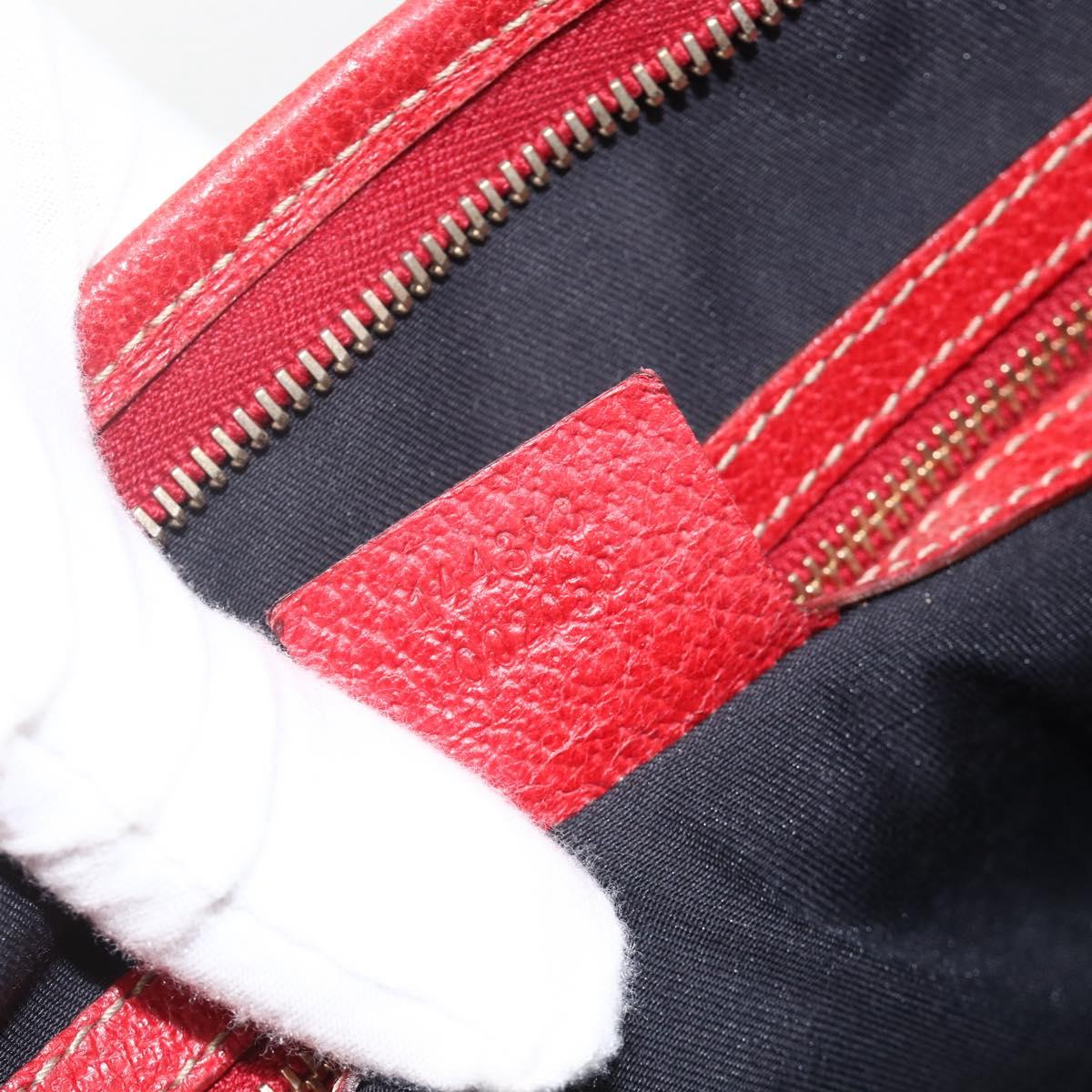 GUCCI GG Canvas Sherry Line Shoulder Bag Navy Gold Red 144388 Auth SW2281A