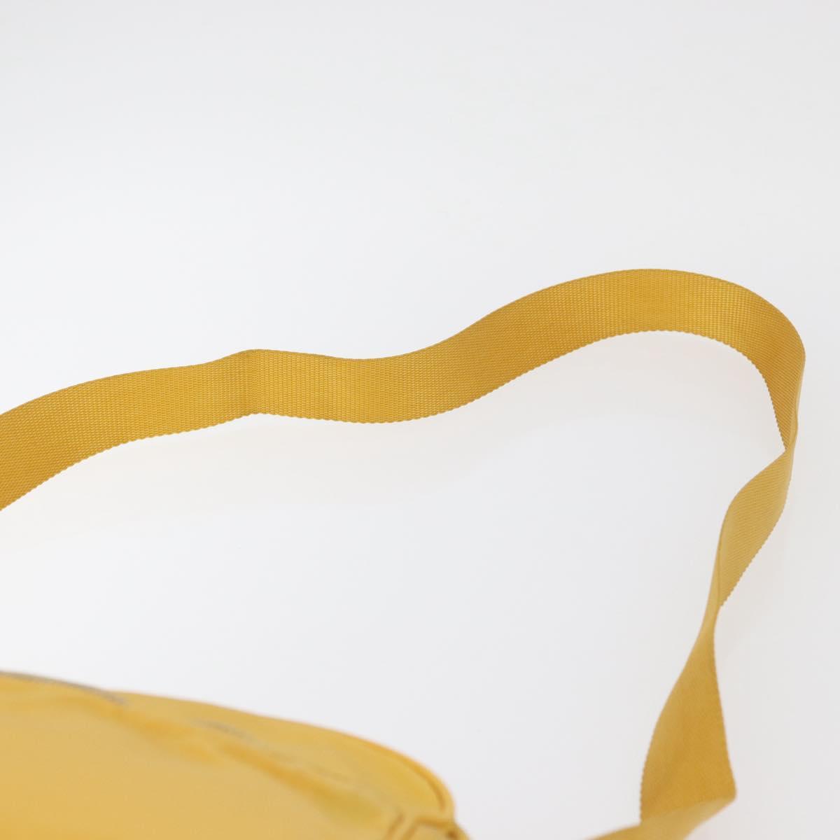 PRADA Shoulder Bag Nylon Yellow Silver Auth SW2282A