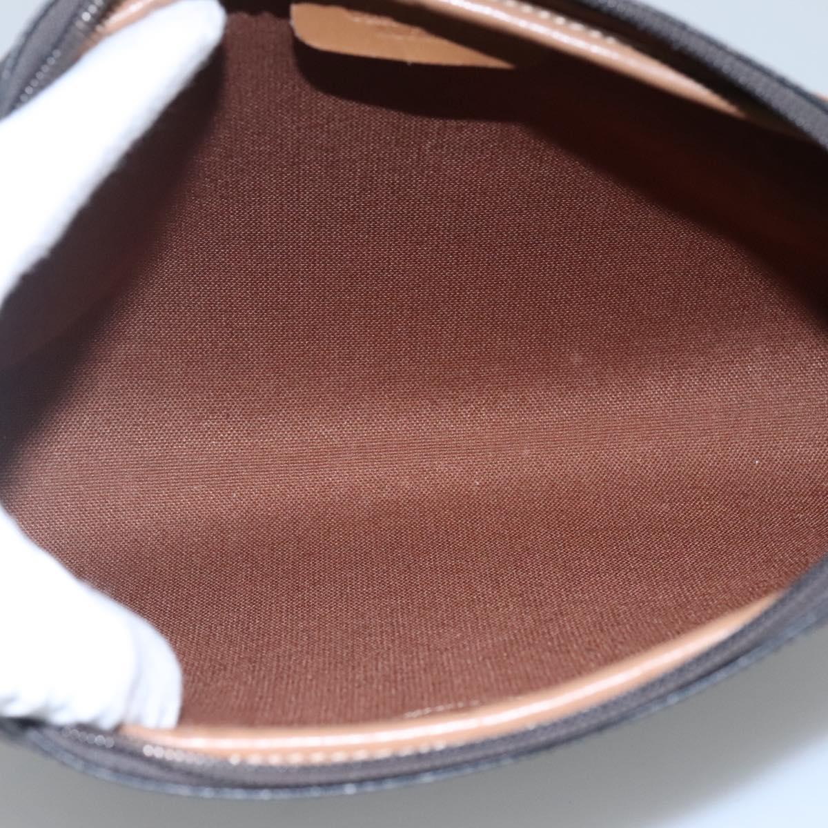 Christian Dior Honeycomb Canvas Shoulder Bag Black Gold Auth sw229