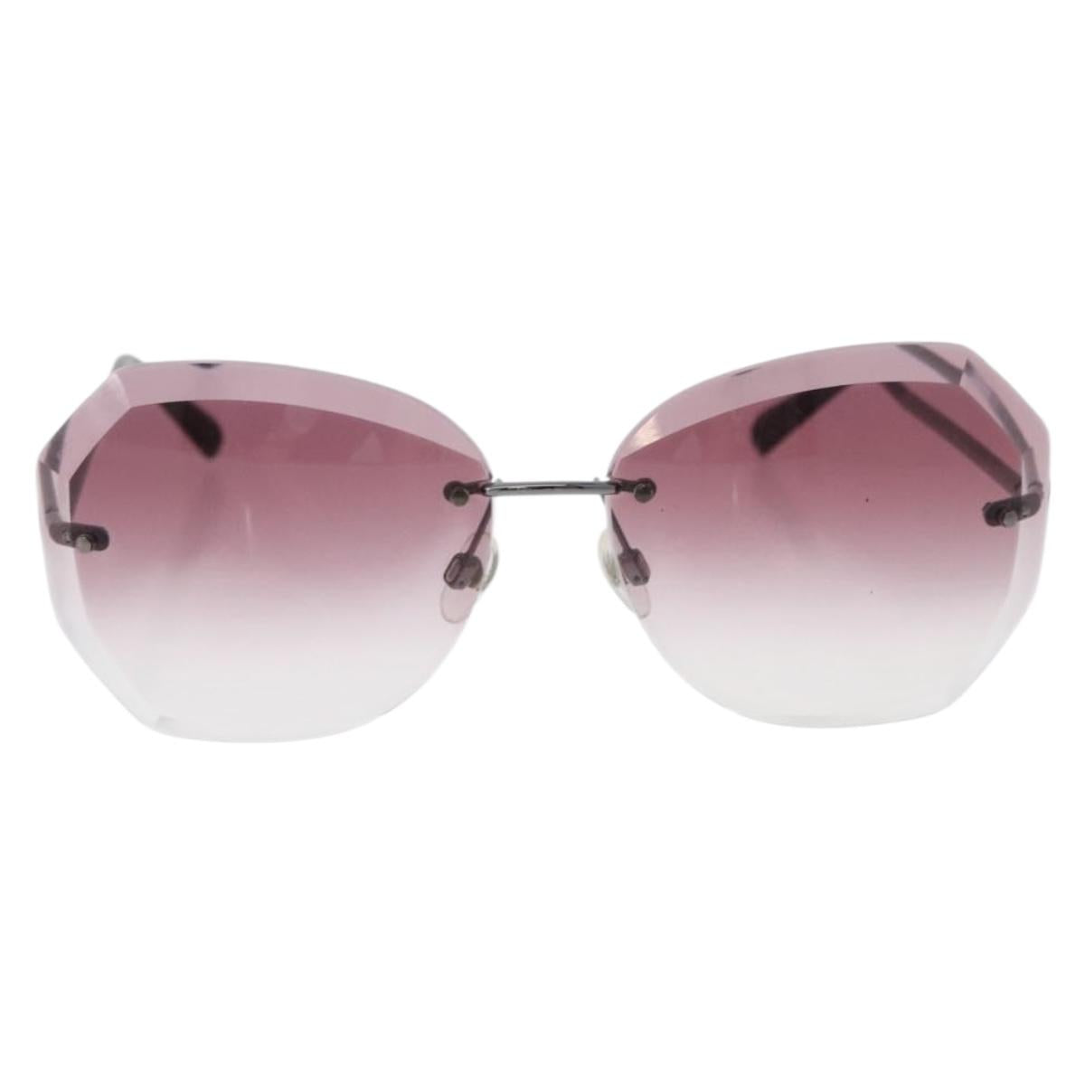 CHANEL Sunglasses metal Bordeaux CC Auth SW2292V
