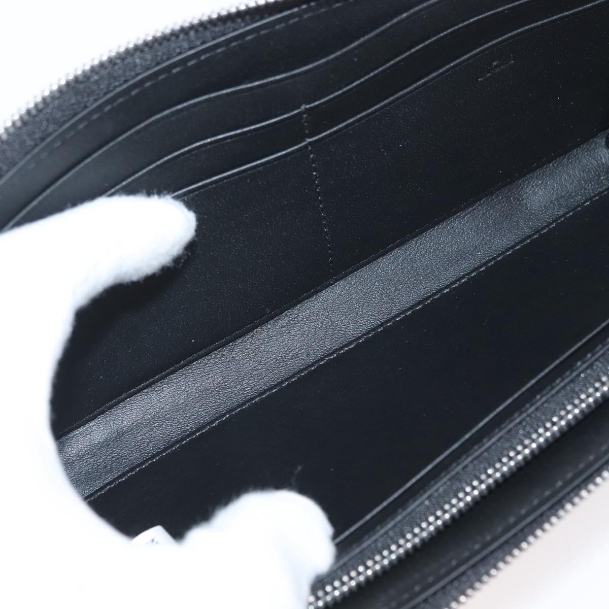 MCM Long Wallet Leather Black Silver MYLDATA04 Auth SW2293V
