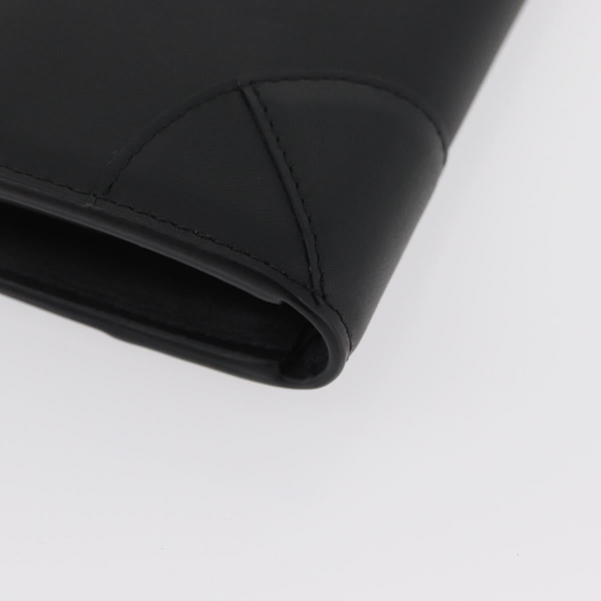 MCM Long Wallet Leather Black Silver MYLDATA04 Auth SW2293V