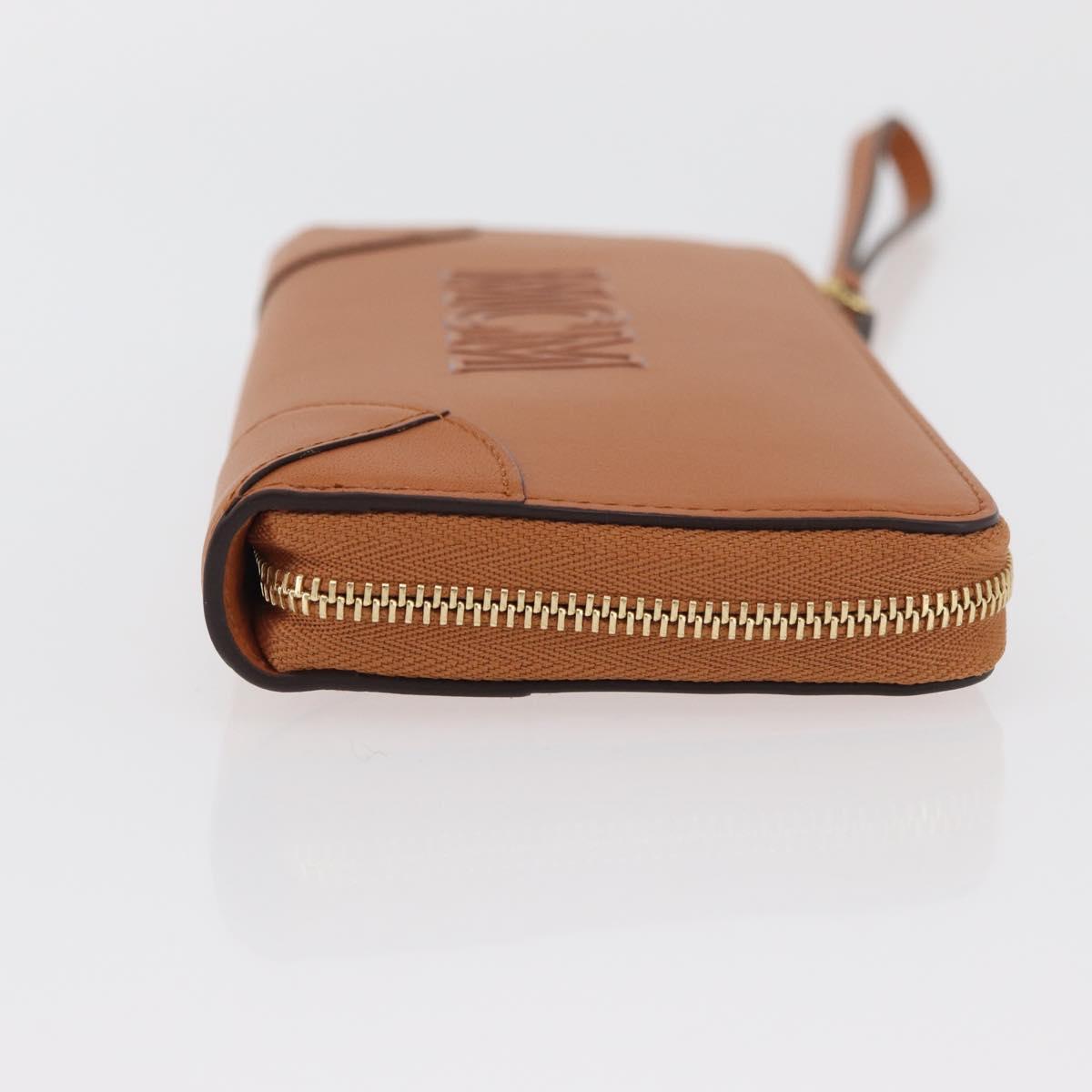 MCM Long Wallet Leather Brown Gold MYLDATA04 Auth SW2294V