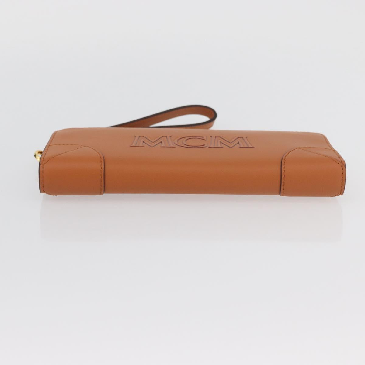 MCM Long Wallet Leather Brown Gold MYLDATA04 Auth SW2294V