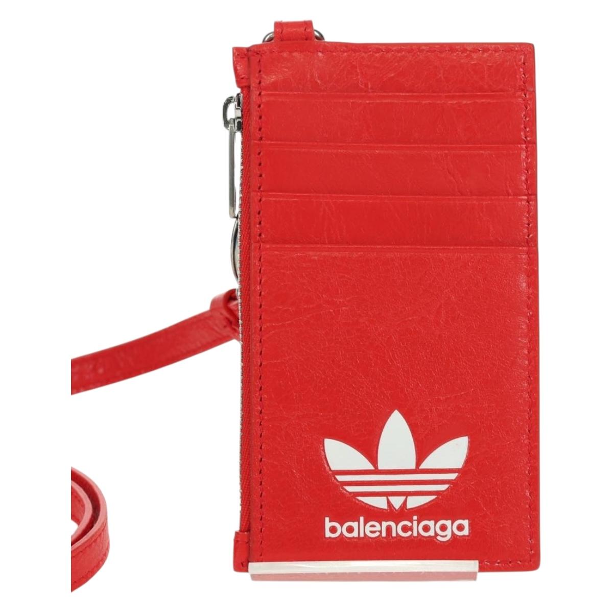 BALENCIAGA adidas Collaboration Fragment Case Leather Red 721894 Auth SW2295M