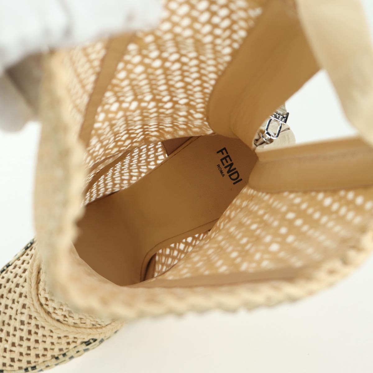 FENDI High Boots Raffia Beige 8T8083 Auth SW2296SM