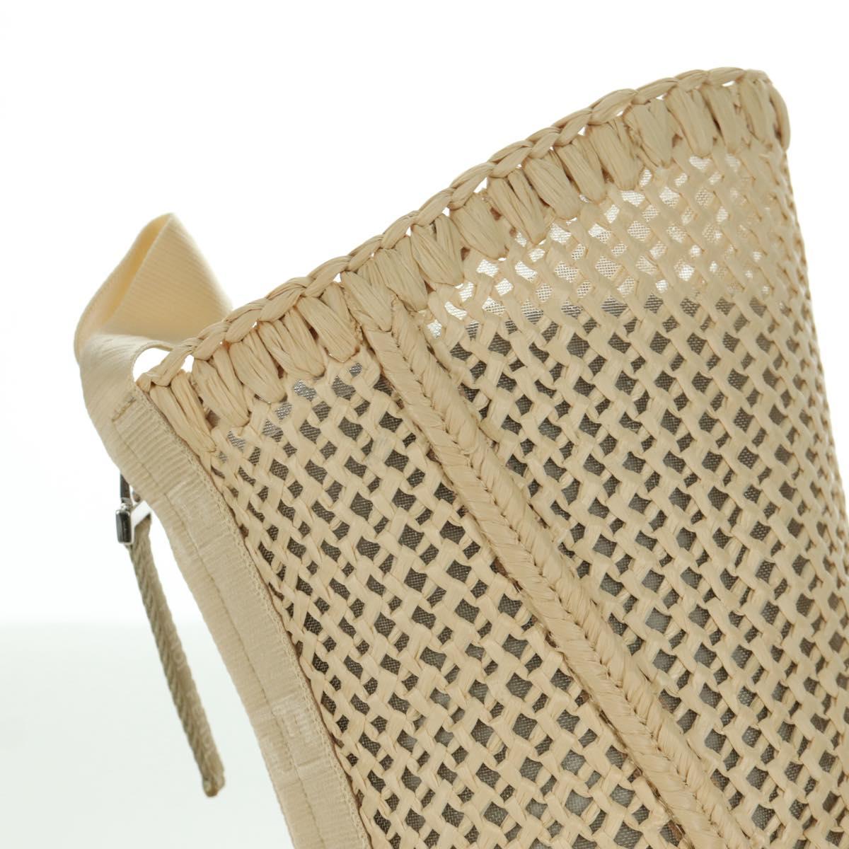 FENDI High Boots Raffia Beige 8T8083 Auth SW2296SM