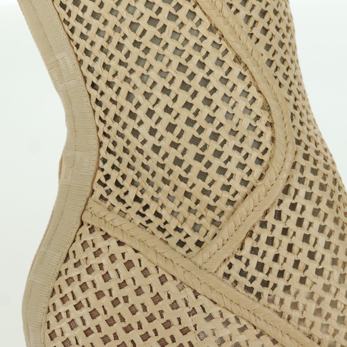 FENDI High Boots Raffia Beige 8T8083 Auth SW2296SM