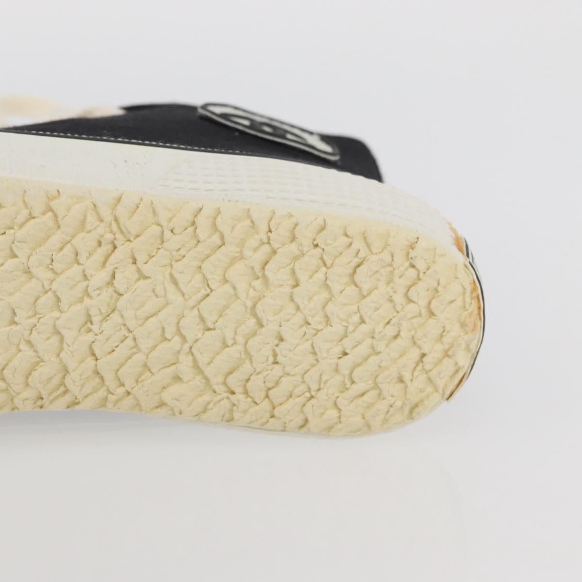 CHANEL High Cut Sneakers Canvas Black White A01852 CC Auth SW2298A
