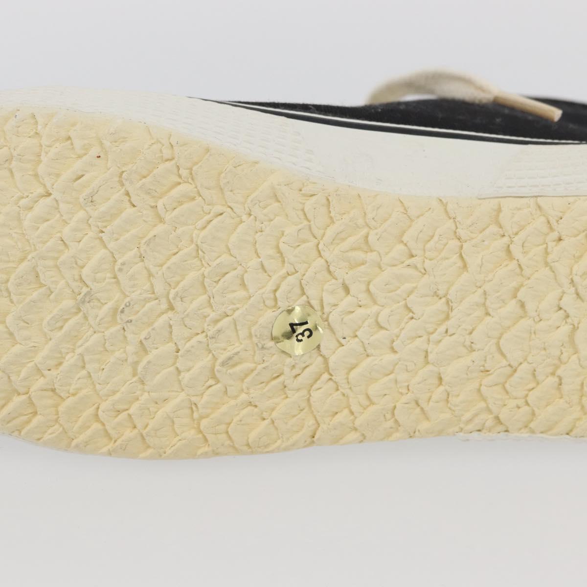 CHANEL High Cut Sneakers Canvas Black White A01852 CC Auth SW2298A