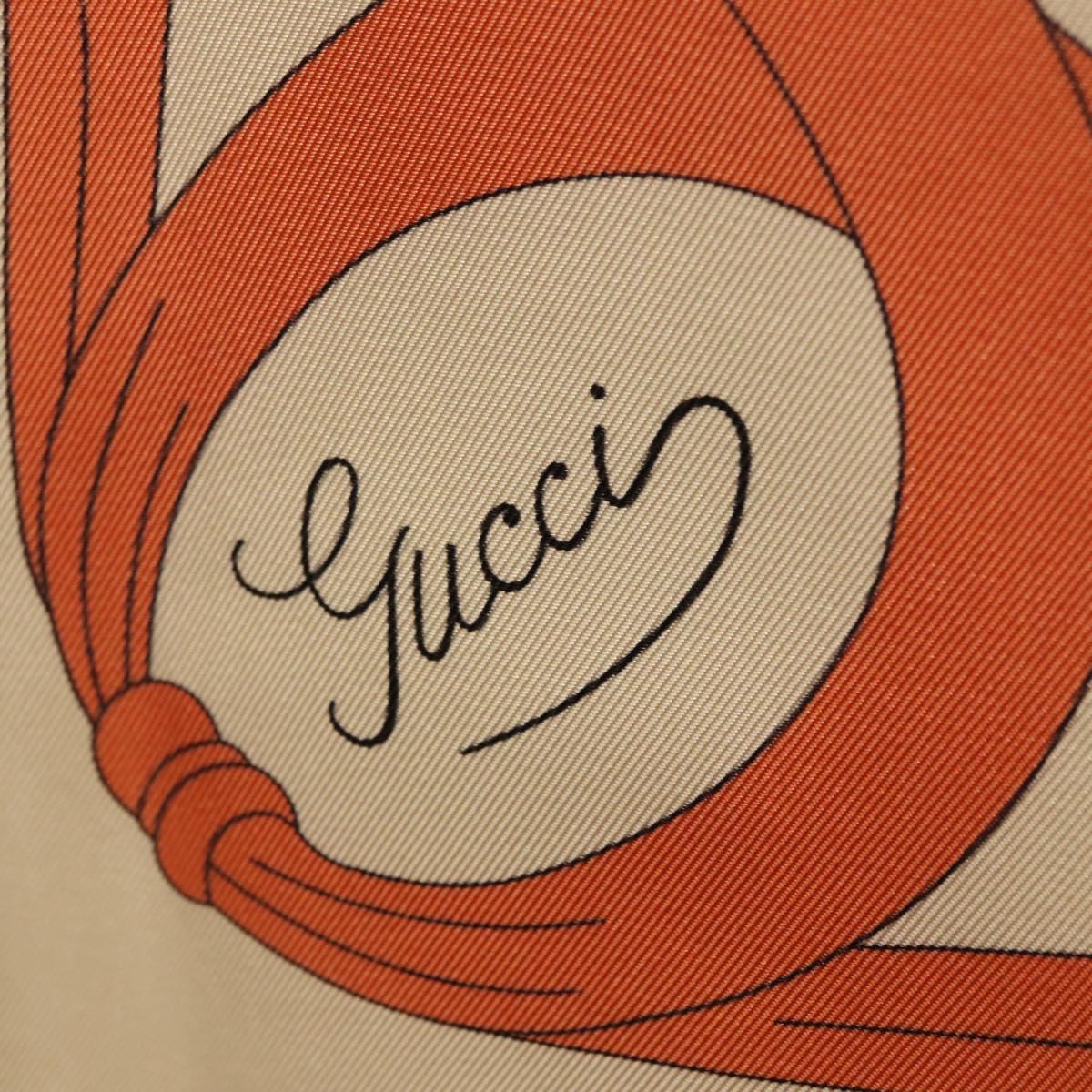 GUCCI Scarf Silk Ivory 712854 Auth SW2299M