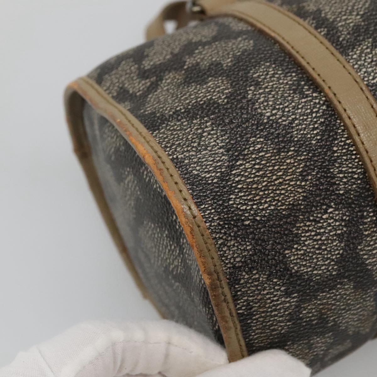 SAINT LAURENT Hand Bag Embossed Leather Gray Auth sw230