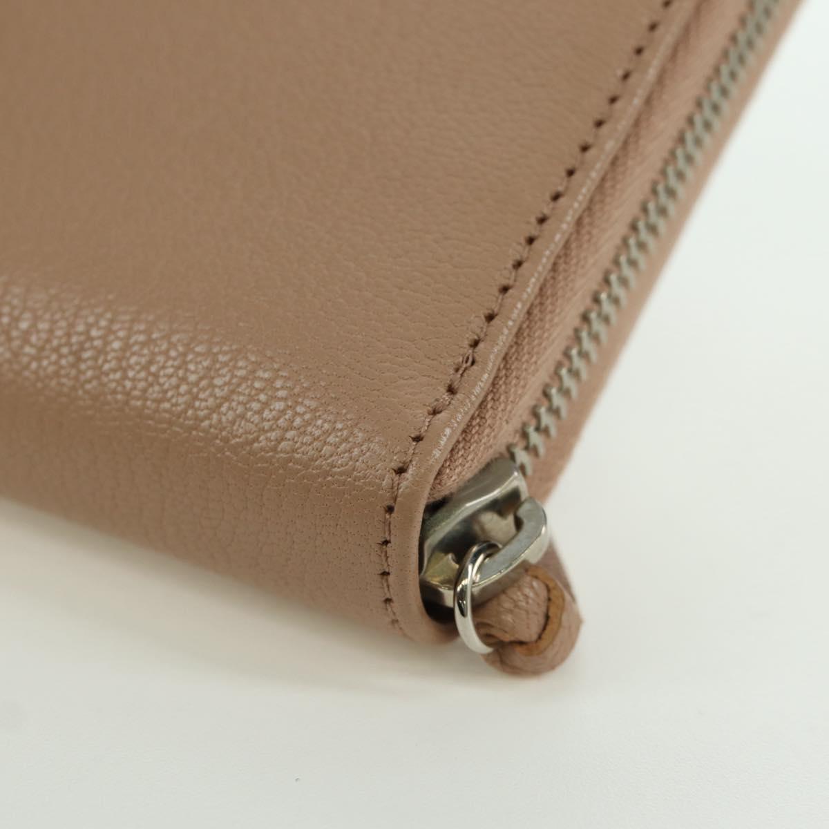 BALENCIAGA Continental Long Wallet Leather Pink Silver 390187 Auth SW2300M