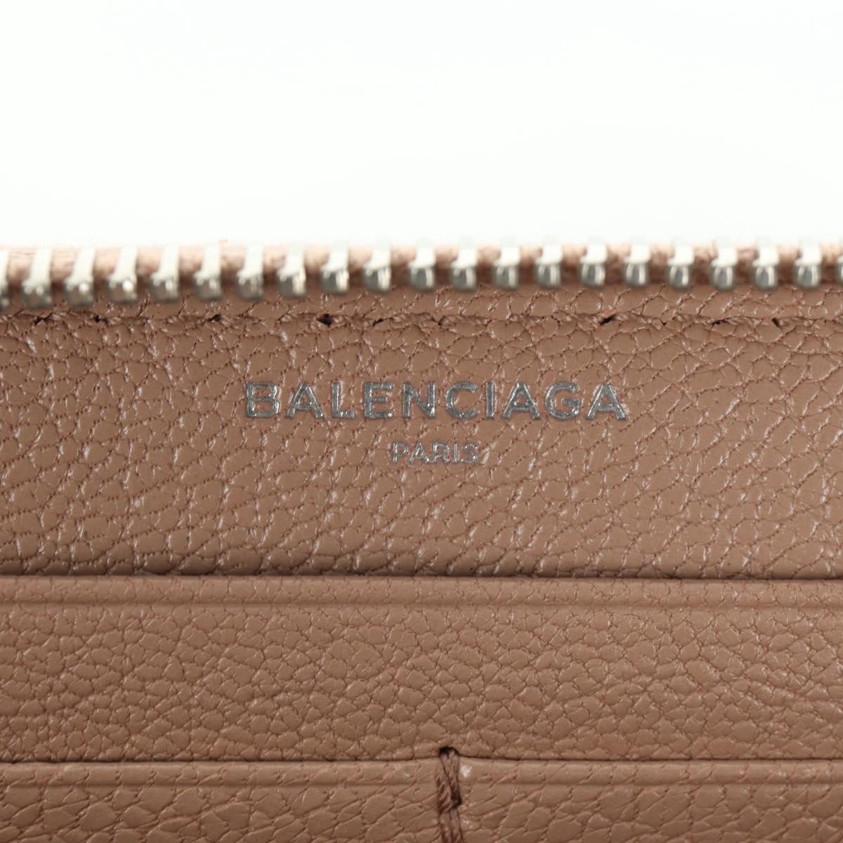 BALENCIAGA Continental Long Wallet Leather Pink Silver 390187 Auth SW2300M