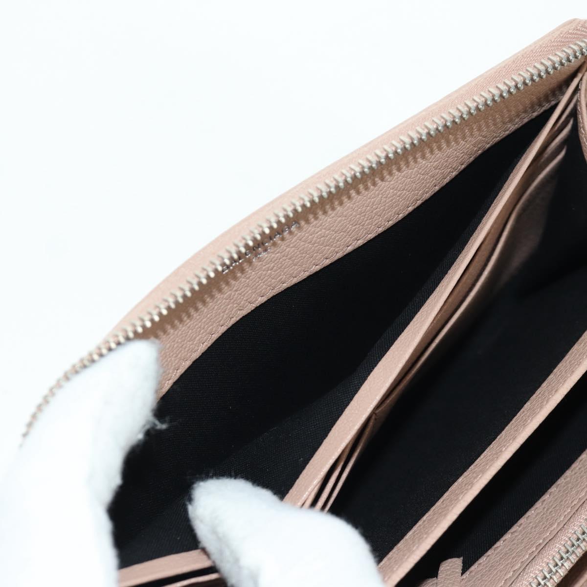 BALENCIAGA Continental Long Wallet Leather Pink Silver 390187 Auth SW2300M