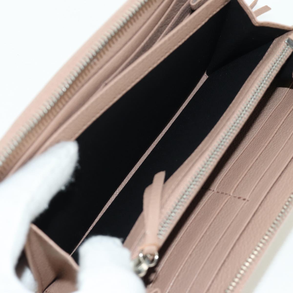BALENCIAGA Continental Long Wallet Leather Pink Silver 390187 Auth SW2300M