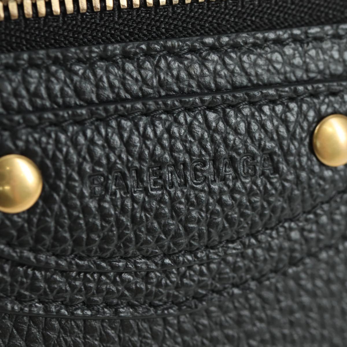 BALENCIAGA Neo Classic Continental Wallet Leather Black Gold 640115 Auth SW2301M