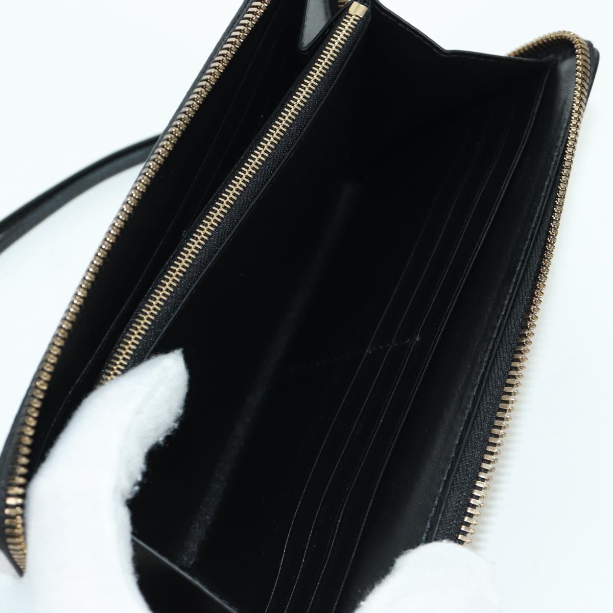 BALENCIAGA Neo Classic Continental Wallet Leather Black Gold 640115 Auth SW2301M