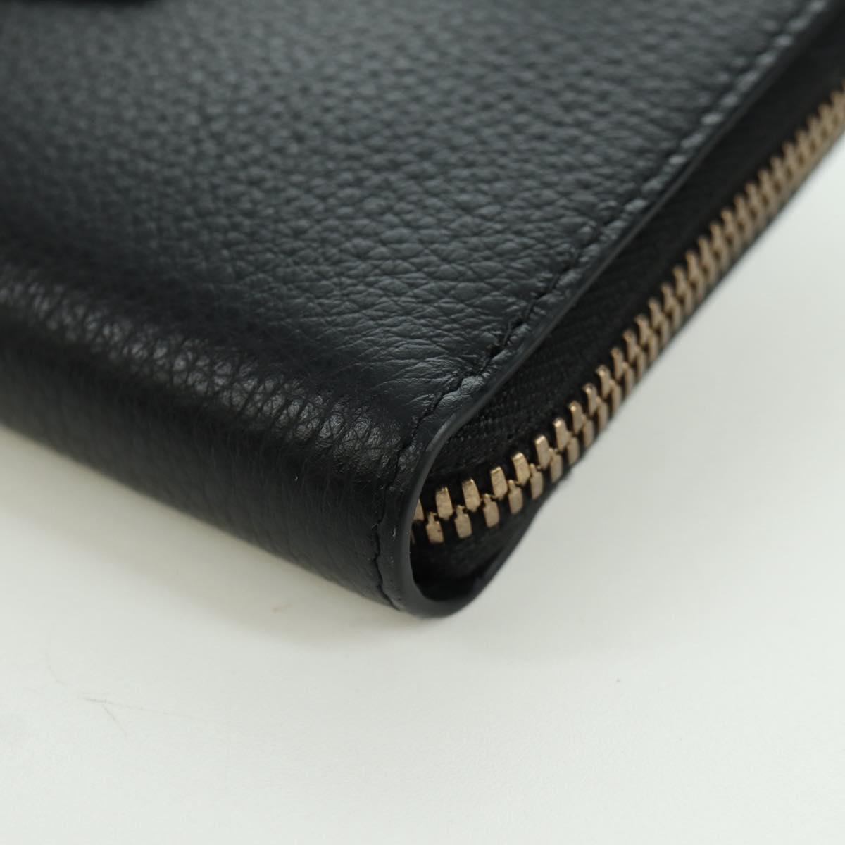 BALENCIAGA Neo Classic Continental Wallet Leather Black Gold 640115 Auth SW2301M