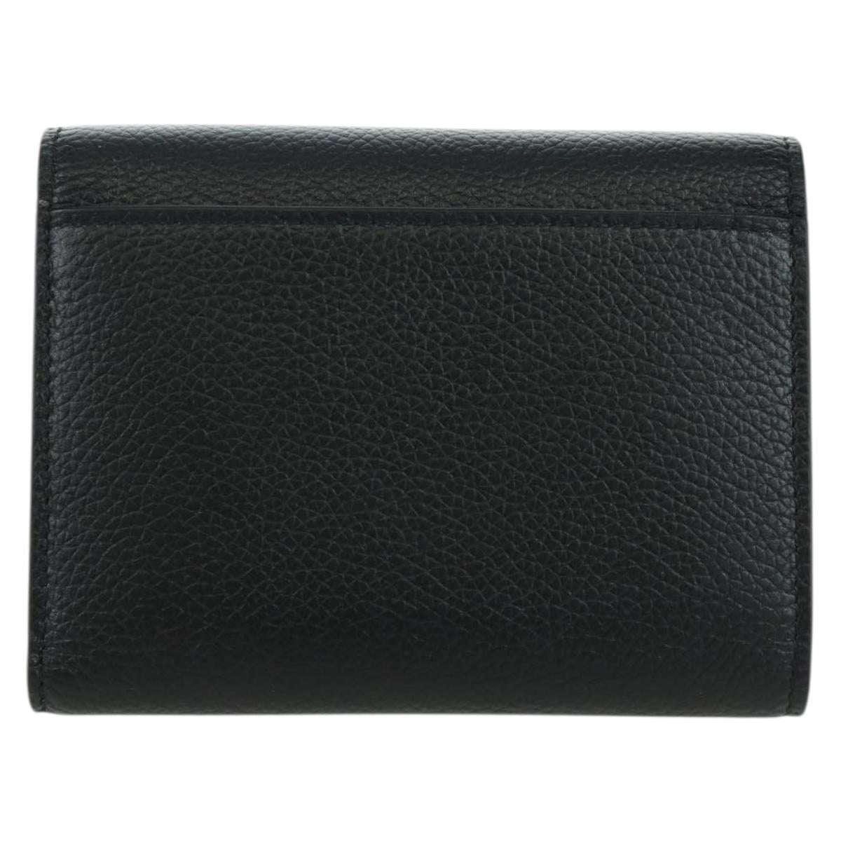 BALENCIAGA Trifold Wallet Leather Black Gold 655743 Auth SW2304M