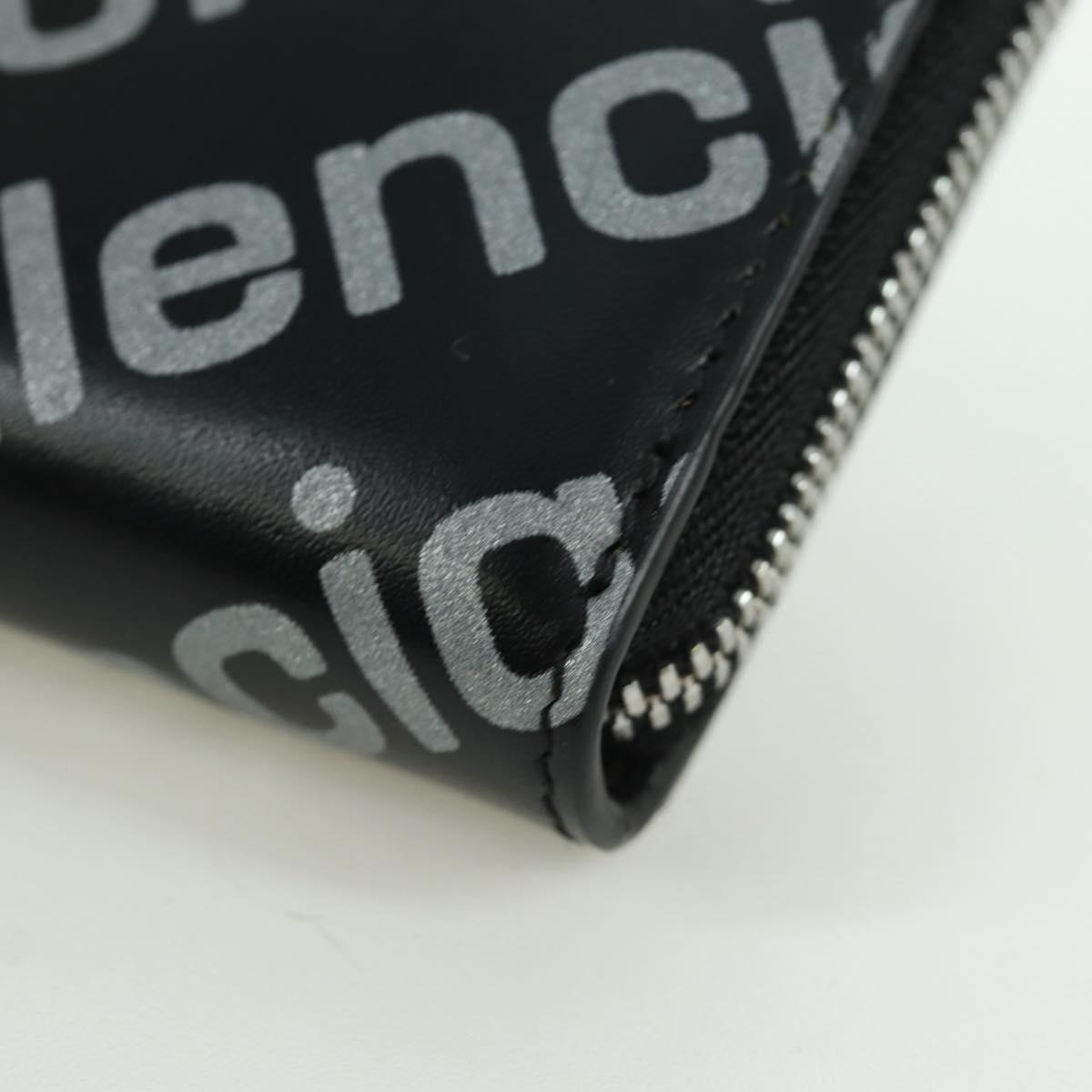 BALENCIAGA Coin Purse Leather Black 616911 Auth SW2306M