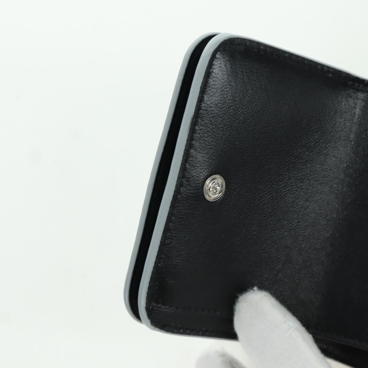 BALENCIAGA Trifold Wallet Leather Silver 593813 Auth SW2307M