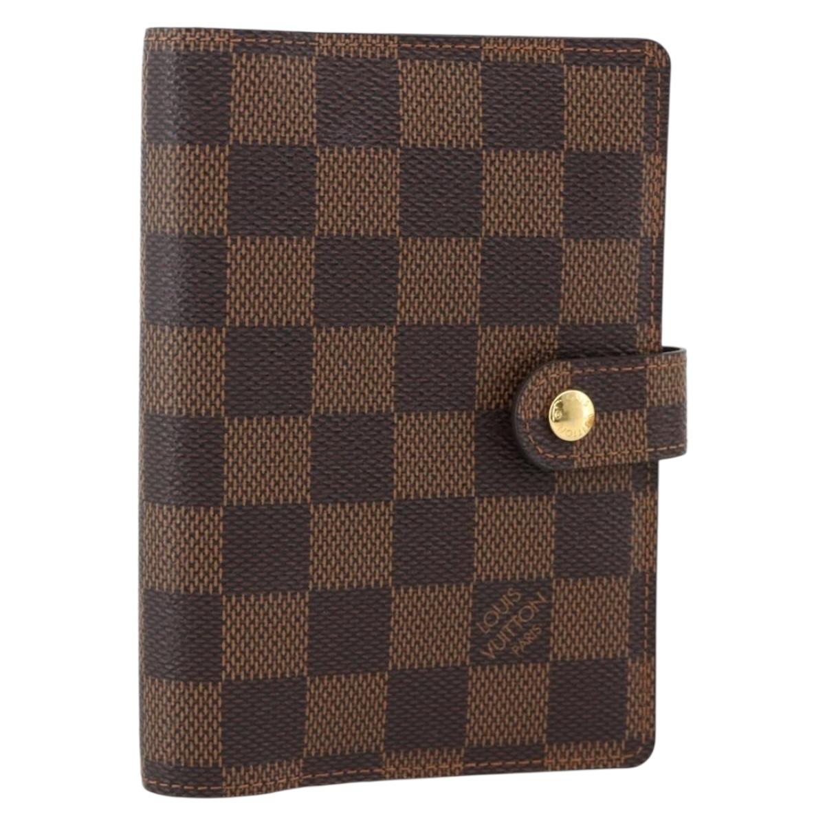 LOUIS VUITTON Damier Ebene Agenda PM Day Planner Cover R20700 LV Auth SW2309A