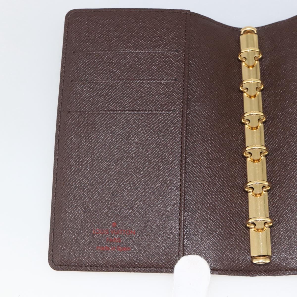 LOUIS VUITTON Damier Ebene Agenda PM Day Planner Cover R20700 LV Auth SW2309A