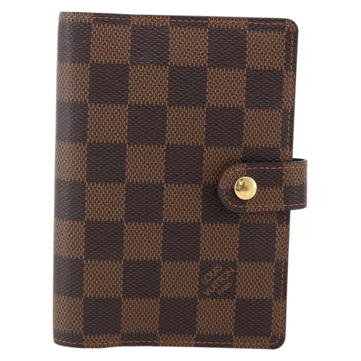 LOUIS VUITTON Damier Ebene Agenda PM Day Planner Cover R20700 LV Auth SW2309A