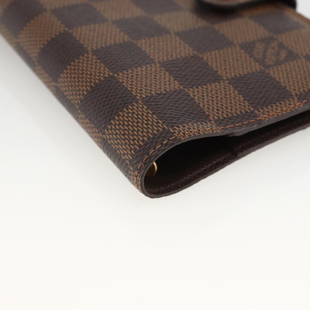 LOUIS VUITTON Damier Ebene Agenda PM Day Planner Cover R20700 LV Auth SW2309A