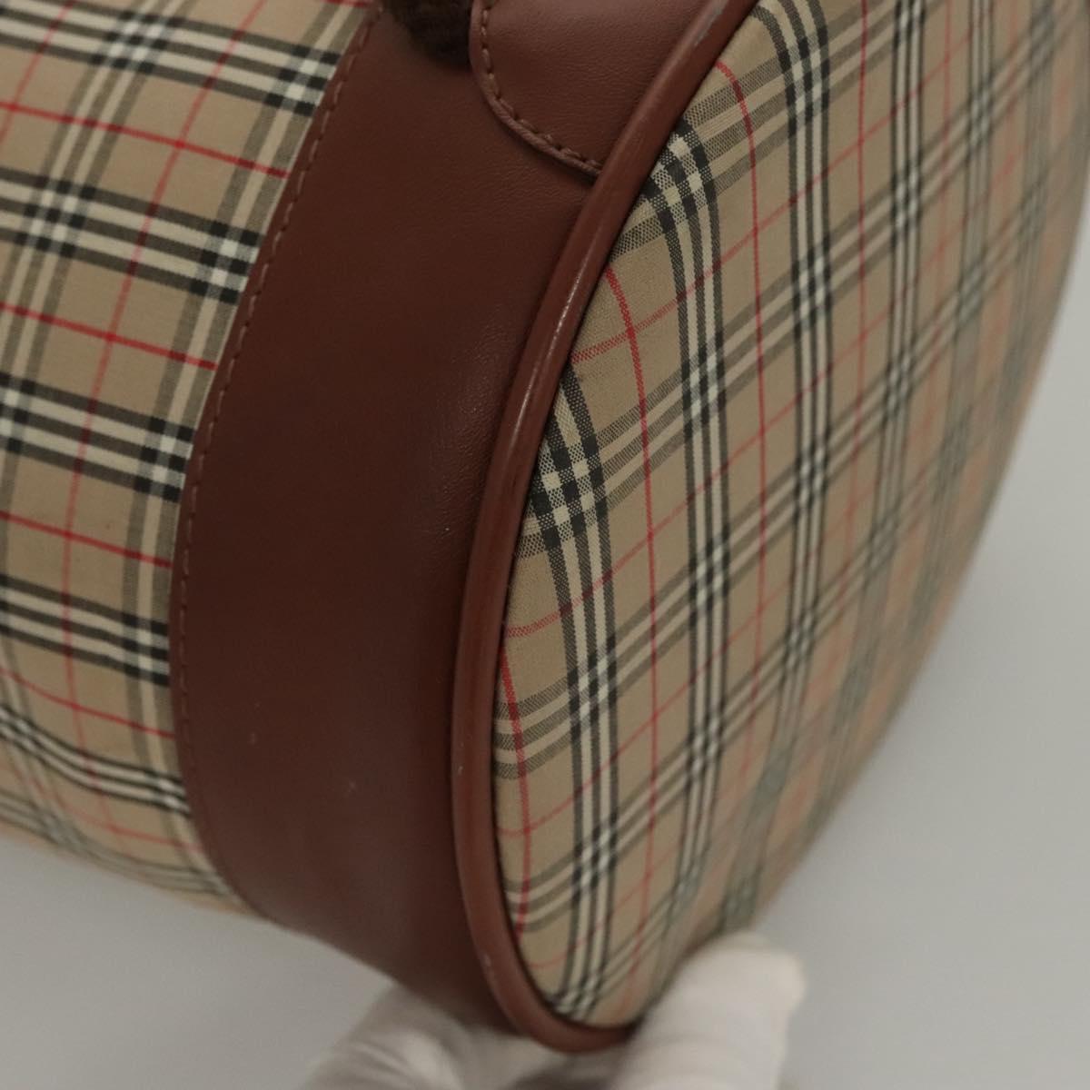 Burberrys Nova Check Shoulder Bag Canvas Beige Auth sw231