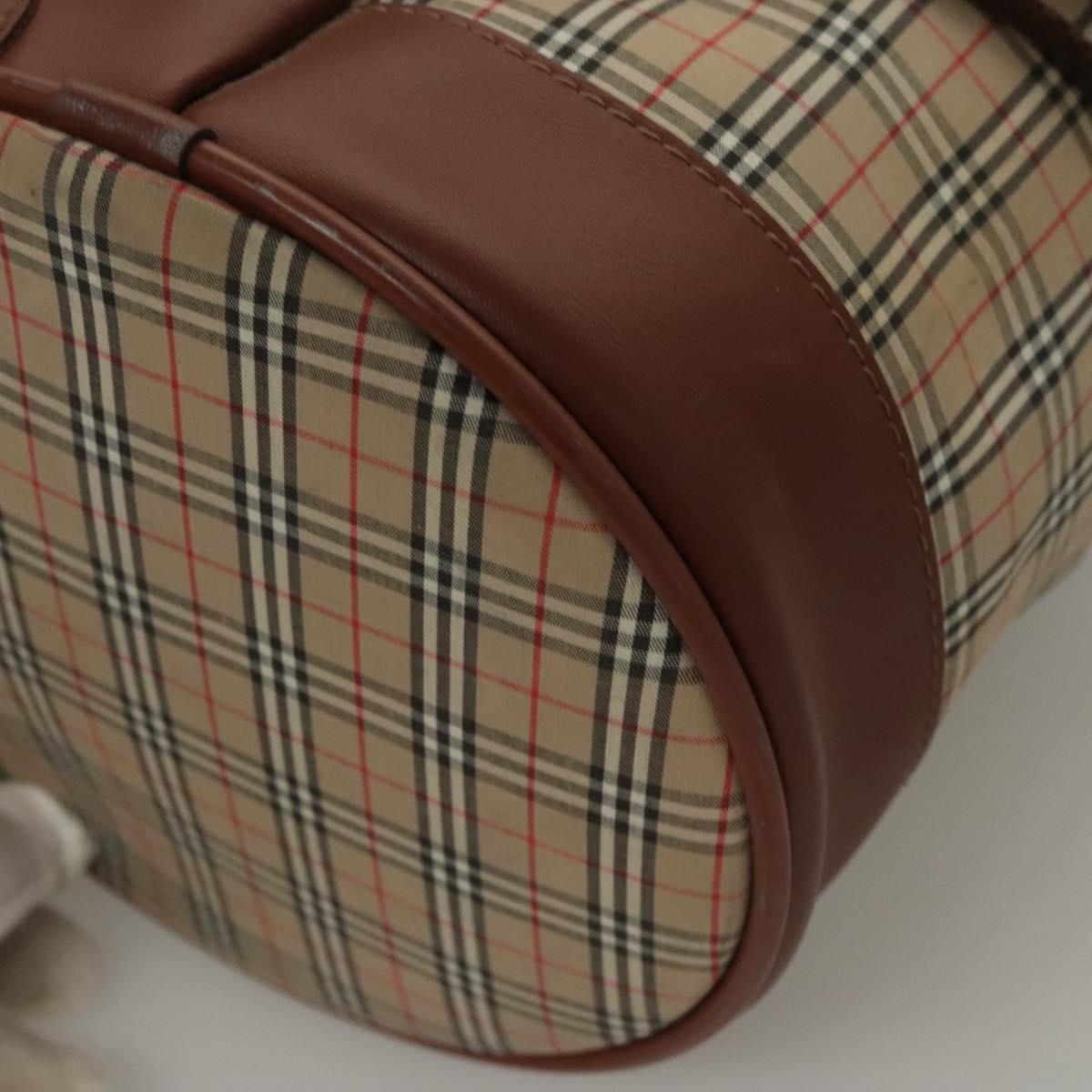 Burberrys Nova Check Shoulder Bag Canvas Beige Auth sw231