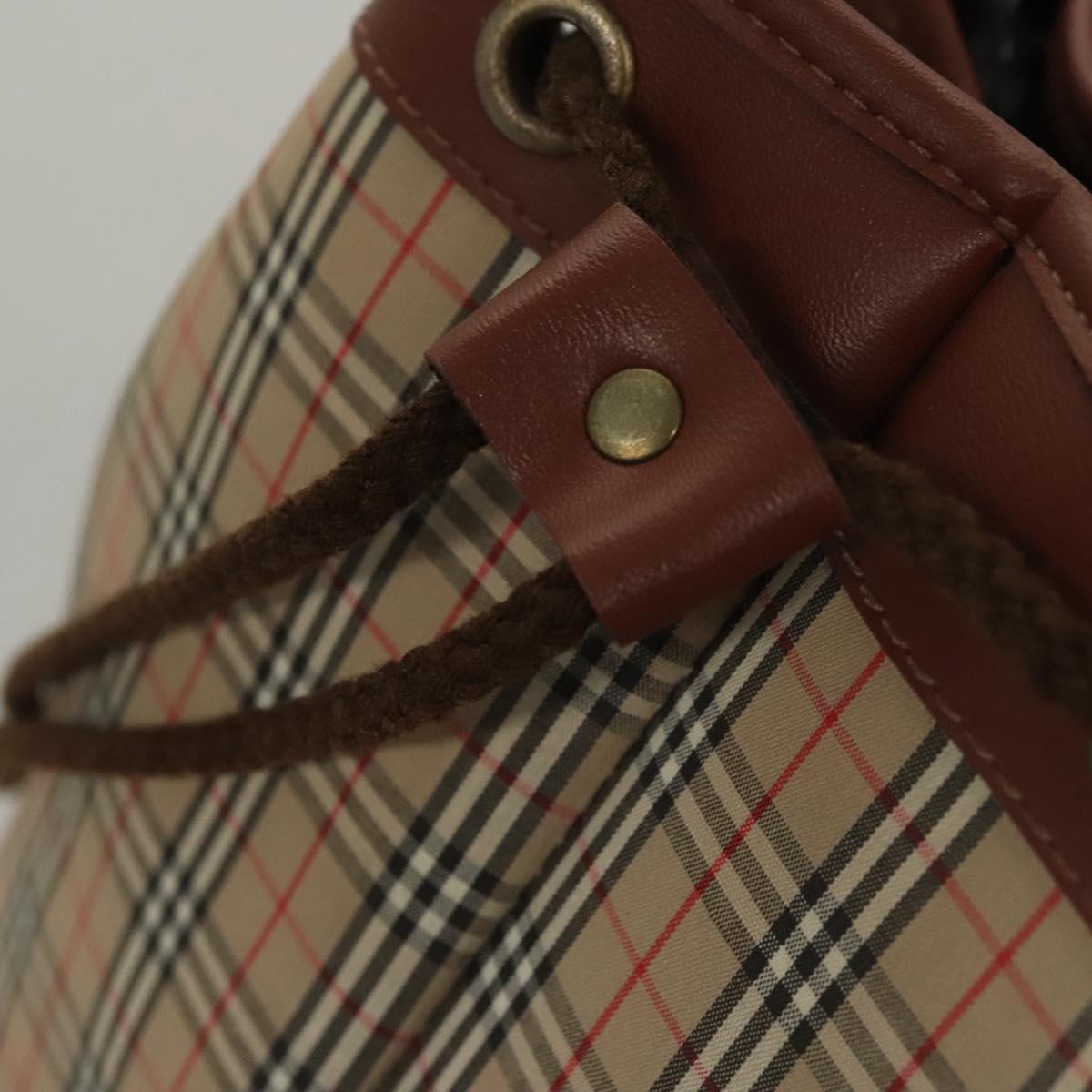 Burberrys Nova Check Shoulder Bag Canvas Beige Auth sw231