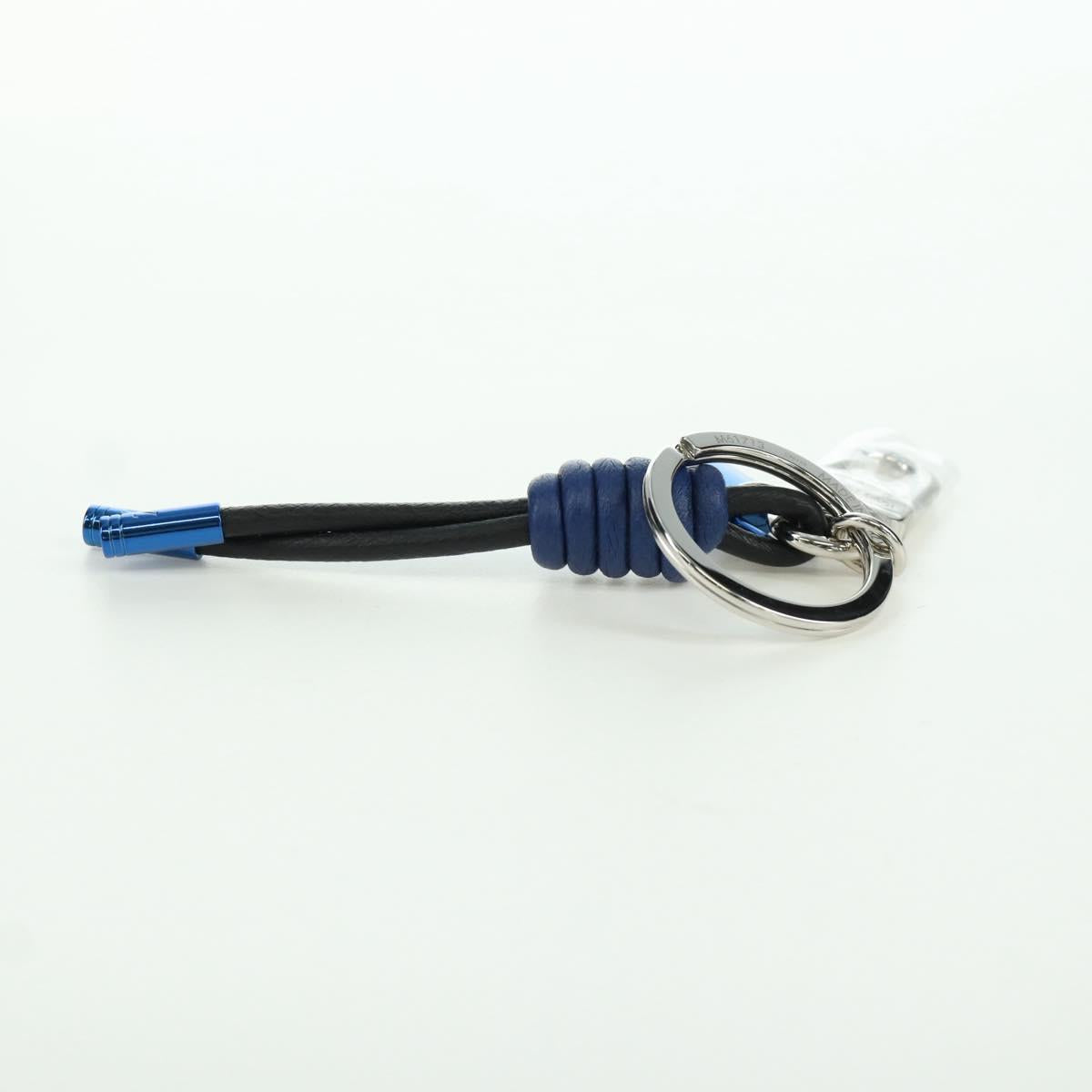 LOUIS VUITTON Porte Cles Knot Lock Charm Leather Blue M61713 LV Auth SW2312M