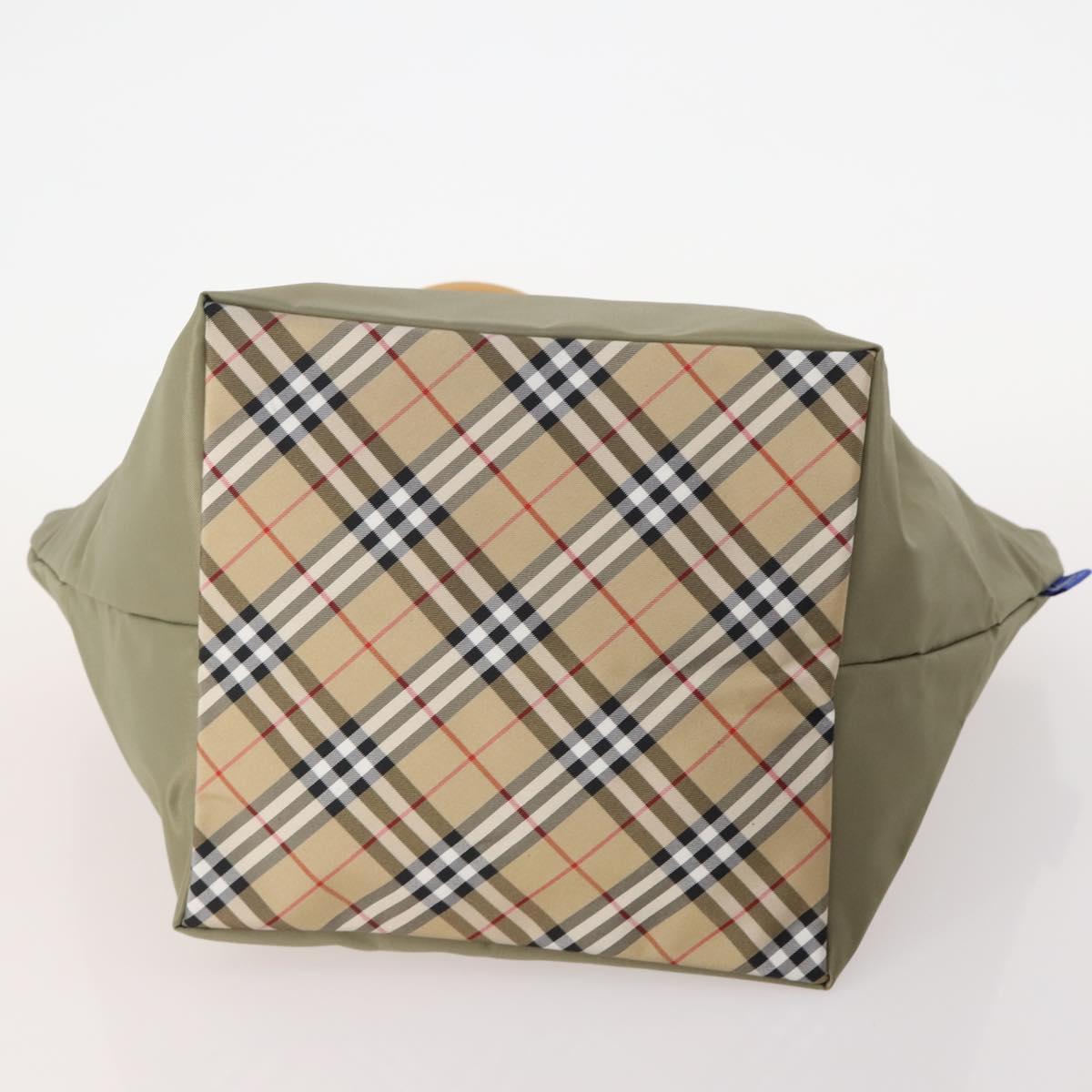 Burberrys Burberry Nova Check Hand Bag Nylon 4 Set Green Gray beige Auth SW2319