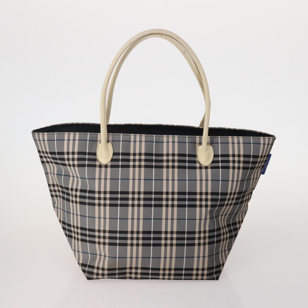 Burberrys Burberry Nova Check Hand Bag Nylon 4 Set Green Gray beige Auth SW2319