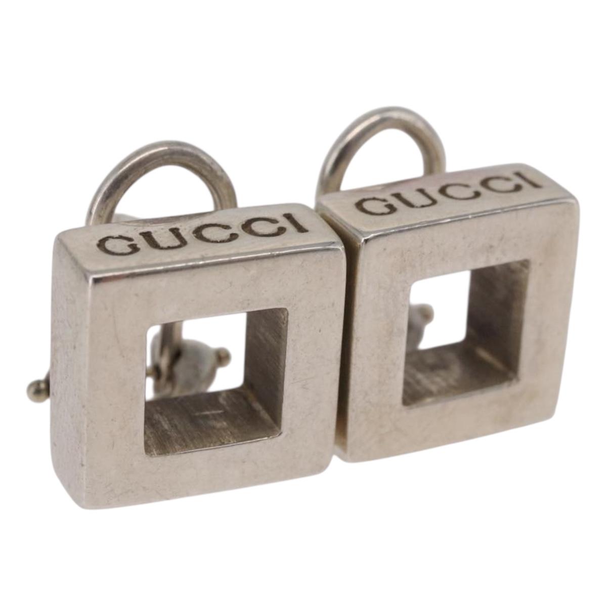 GUCCI Pierce Earring Ag925 Silver Auth SW2338V