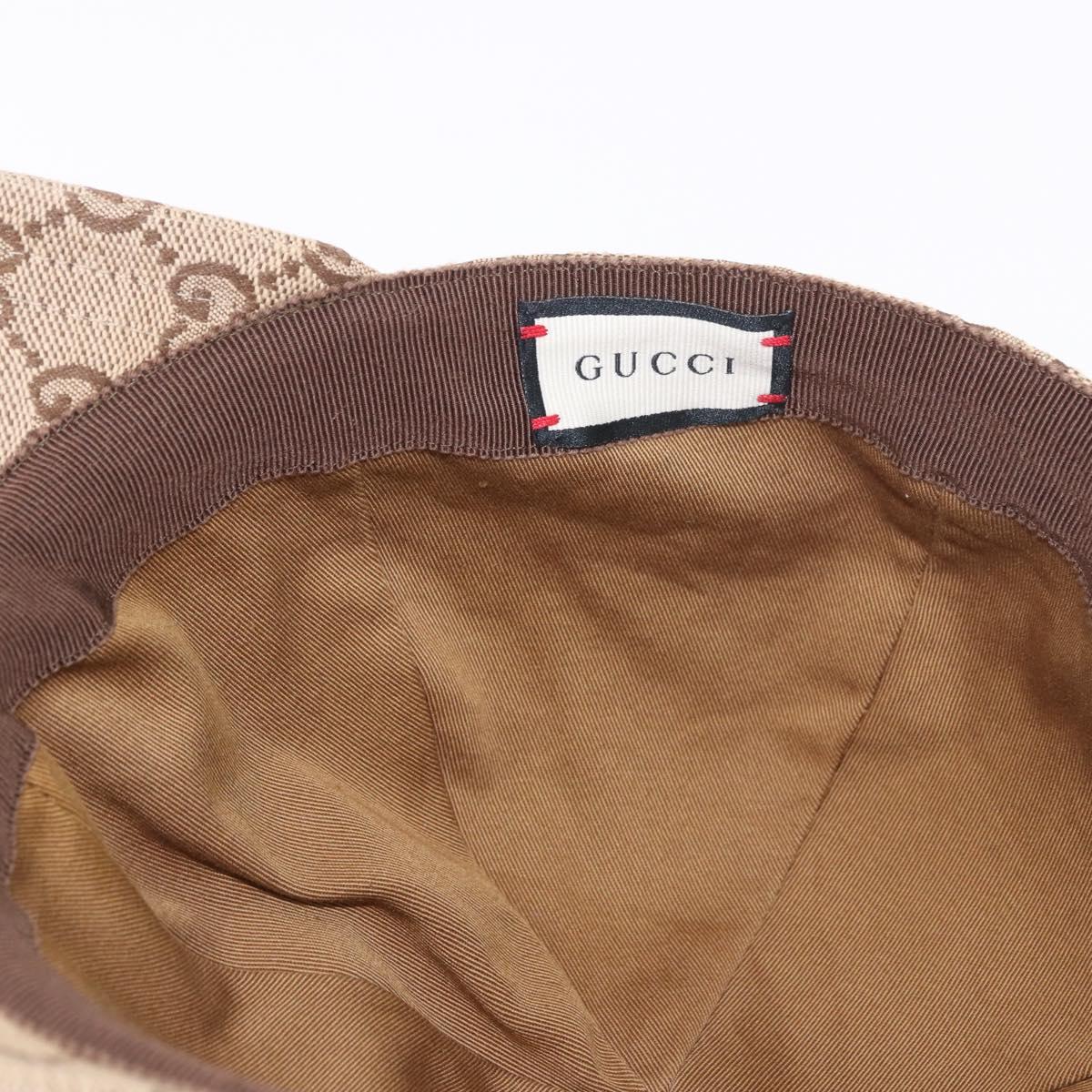 GUCCI GG Canvas Cap Beige 576253 Auth SW2342V