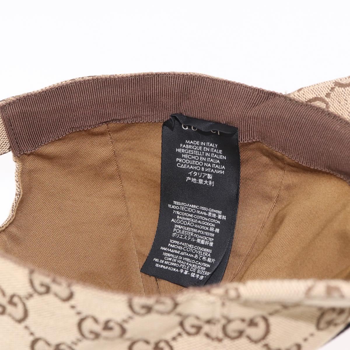 GUCCI GG Canvas Cap Beige 576253 Auth SW2342V