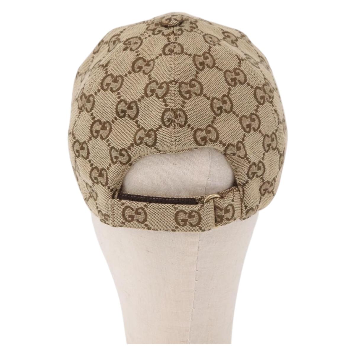 GUCCI GG Canvas Cap Beige 576253 Auth SW2342V
